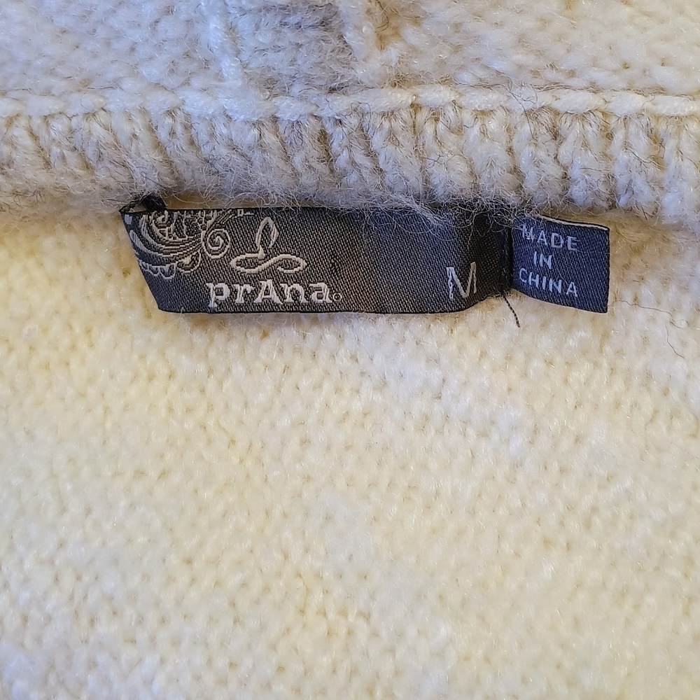Women's Prana Shine On Sweater Hoodie White With Gray Accents Size Medium - Picture 5 of 11